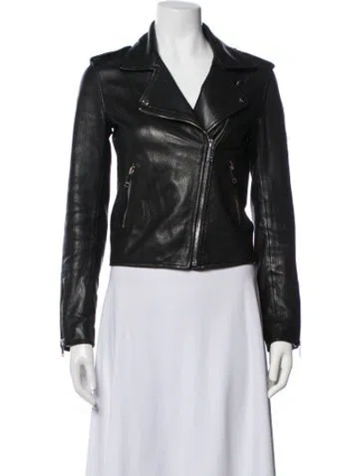 Pre-owned Lth Jkt Leather Biker Jacket In Black