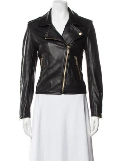 Pre-owned Lth Jkt Leather Biker Jacket In Black