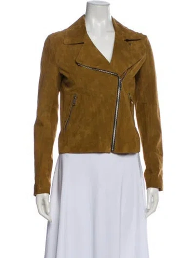 Pre-owned Lth Jkt Leather Biker Jacket In Brown