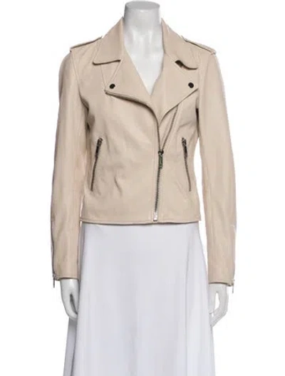 Pre-owned Lth Jkt Leather Biker Jacket In Neutral