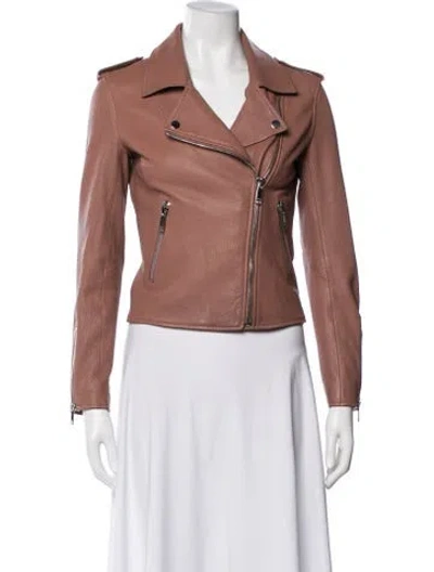 Pre-owned Lth Jkt Leather Biker Jacket In Pink