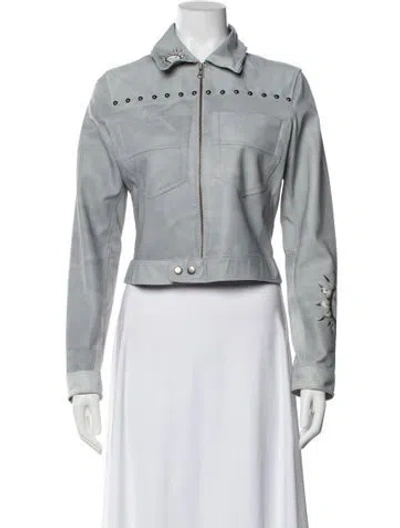 Pre-owned Lth Jkt Leather Denim Jacket In Blue