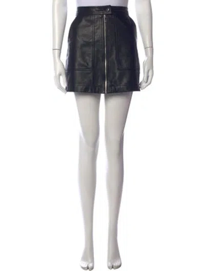 Pre-owned Lth Jkt Leather Mini Skirt In Black