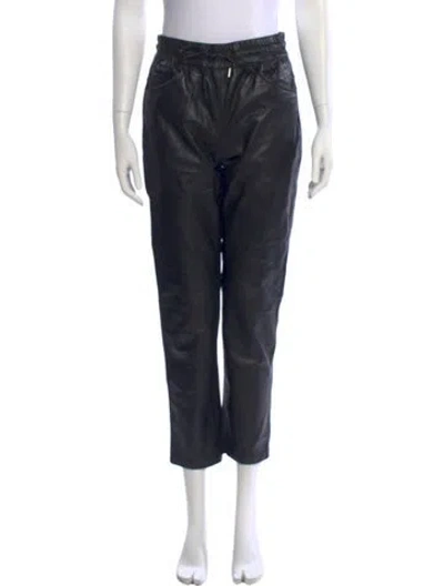 Pre-owned Lth Jkt Leather Straight Leg Pants W/ Tags In Black