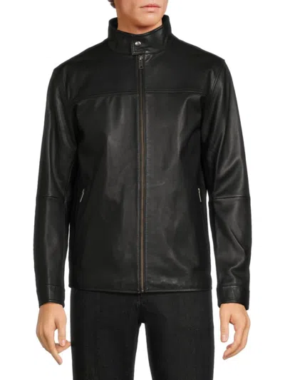 Lth Jkt Men's Mas Center Leather Jacket In Black