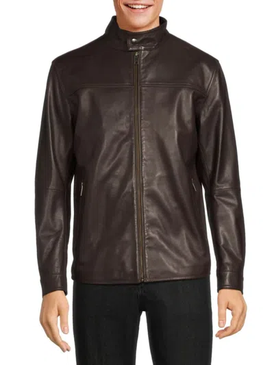Lth Jkt Men's Mas Center Leather Jacket In Brown