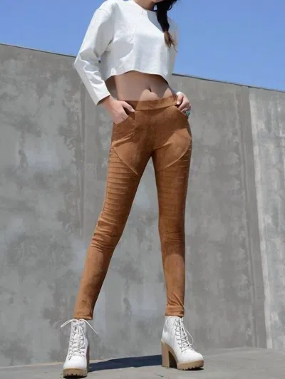 Ltx Sportswear Going For A Ride Suede Leggings In Camel
