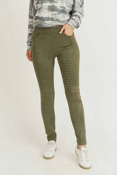Ltx Sportswear Going For A Ride Suede Leggings In Olive