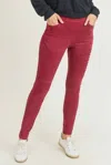 Ltx Sportswear Going For A Ride Suede Leggings In Red Wine