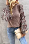 Ltx Sportswear Ruffle Sleeve Top In Chestnut In Pink