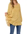 Ltx Sportswear Smocked Front Top In Mustard In Multi