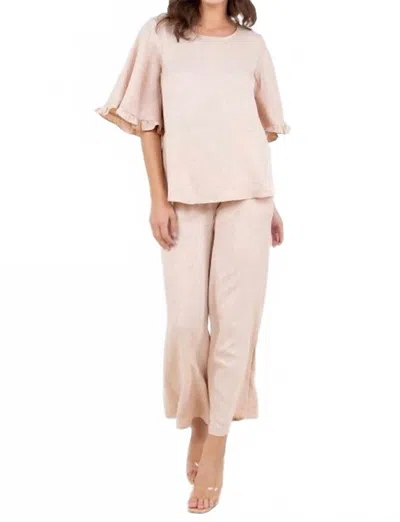 Ltx Sportswear Wide Leg Woven Pant In Beige In Sand