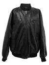 Lựu Dạn Black Leather Jacket In Black