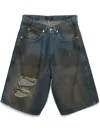 Lựu Dạn Luu Dan Kriss Kross Denim Shorts In Blue
