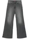 Lựu Dạn Luu Dan Wide-leg Denim Jeans With Concealed Fly And Whiskering Effect In Gray