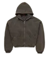 Lựu Dạn Lu'u Dan  Washed Out Zip Up Hoodie Grey In Gray