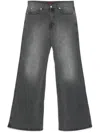 Lựu Dạn Luu Dan Wide-leg Denim Jeans With Concealed Fly And Whiskering Effect In Black