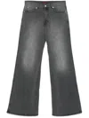 Lựu Dạn Luu Dan Wide-leg Denim Jeans With Concealed Fly And Whiskering Effect In Gray