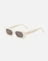 Lu Goldie Salomé Rectangle Sunglasses In Vanilla In Neutral