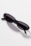 Lu Goldie Slim Angled Tort Sunglasses In Black