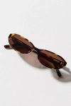 Lu Goldie Slim Angled Tort Sunglasses In Brown