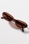 Lu Goldie Slim Angled Tort Sunglasses In Brown