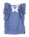 L:ú L:ú By Miss Grant Newborn Girl Top Blue Size 3 Viloft, Elastane In Blue