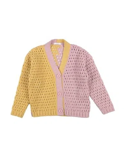 L:ú L:ú By Miss Grant Babies'  Toddler Girl Cardigan Mustard Size 6 Polyacrylic, Wool, Alpaca Wool In Multi