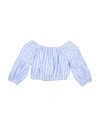 L:ú L:ú By Miss Grant Toddler Girl Top Light Blue Size 6 Polyester, Cotton, Metallic Fiber In Blue