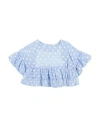 L:ú L:ú By Miss Grant Toddler Girl Top Sky Blue Size 6 Cotton In Blue
