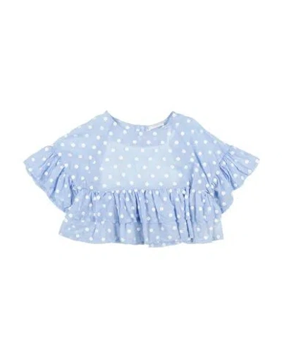 L:ú L:ú By Miss Grant Babies'  Toddler Girl Top Sky Blue Size 6 Cotton
