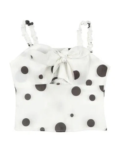 L:ú L:ú By Miss Grant Babies'  Toddler Girl Top White Size 6 Polyester, Polyamide, Elastane In Multi