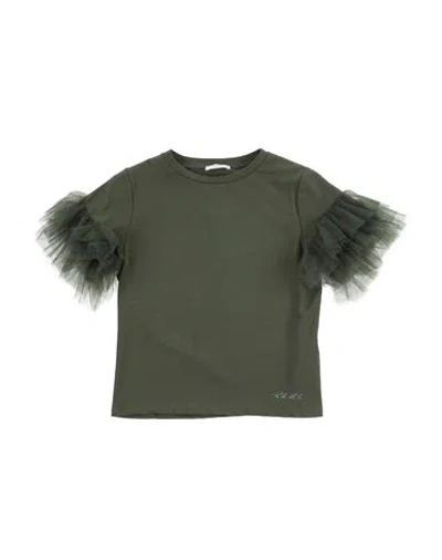 L:ú L:ú By Miss Grant Babies'  Toddler Girl T-shirt Military Green Size 4 Cotton, Elastane