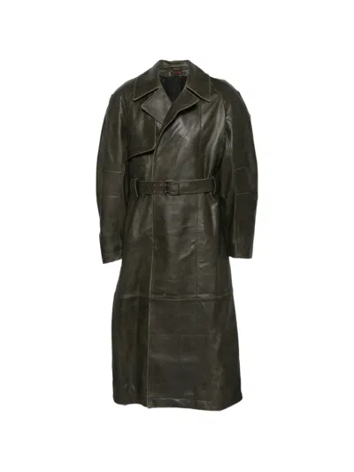 Lựu Đạn Belted Trench Coat In Green