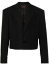 Lựu Đạn Slashed Cropped Blazer In Black