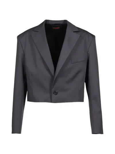 Lựu Đạn Cropped Slashed Blazer In Gray