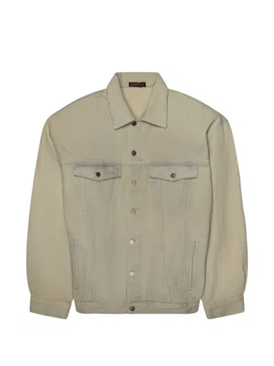 Lựu Đạn Drifter Frayed Denim Jacket In Gray