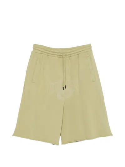 Lựu Đạn Graphic Raw-hem Shorts In Nude