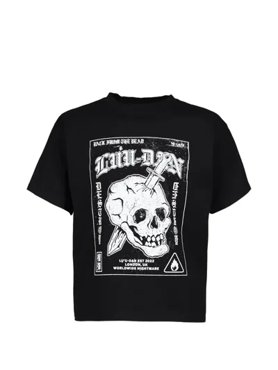 Lựu Đạn Graphic-print Cropped T-shirt In Black