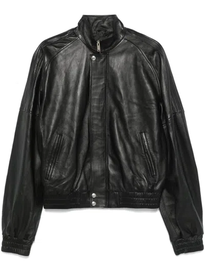 Lựu Đạn Leather Jacket In Schwarz