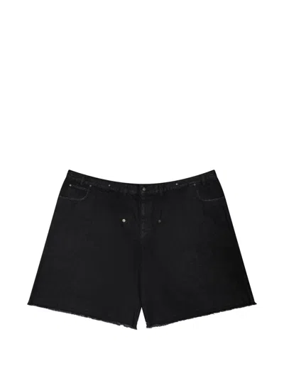 Lựu Đạn Maxi Raw-cut Wide-leg Shorts In Black