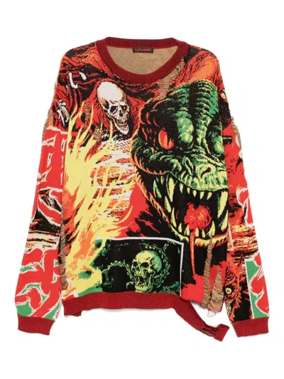Lựu Đạn Misfit Jacquard Jumper In Red