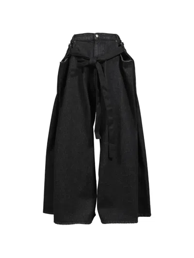 Lựu Đạn Tie Maxi Jeans In Black