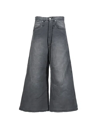Lựu Đạn Washed-effect Wide-leg Jeans In Black