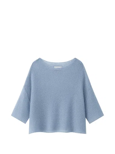 Lu Ren Benen Fine-knit Boat-neck Sweater In Blue