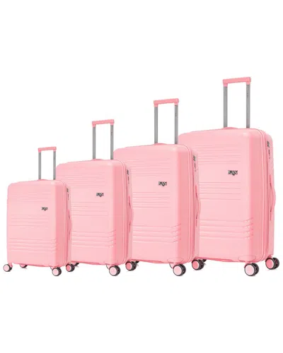 Luan Bordo 3pc Hardside Spinner Luggage Set In Pink