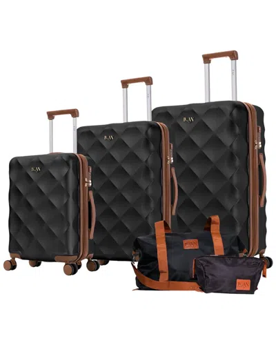 Luan Paris 3pc Luggage Set With Weekender & Toiletry Bag In Black