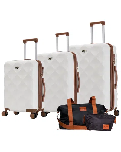 Luan Paris 3pc Luggage Set With Weekender & Toiletry Bag In White