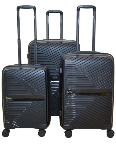 Luan Wave 3pc Hardside Spinner Luggage Set In Black