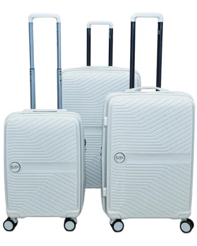 Luan Wave 3pc Hardside Spinner Luggage Set In White